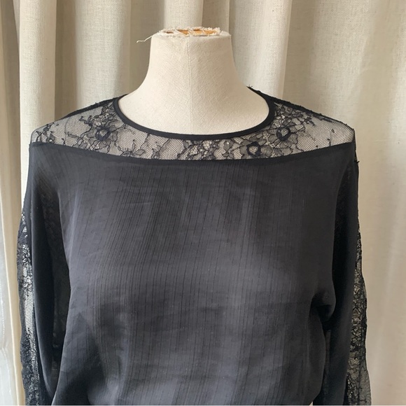 BLACK NO NAME LACE WHIMSIGOTH BLOUSE - Picture 3 of 8
